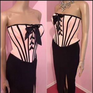 Vintage 1980s strapless Lillie Rubin Corset prom dress